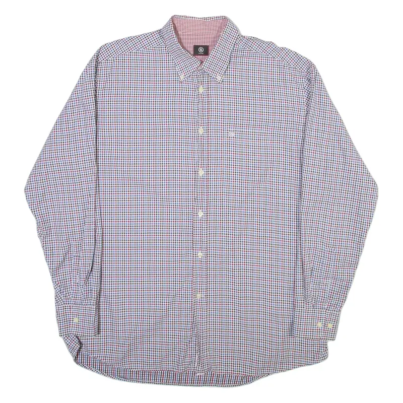 BOGNER Mens Shirt Blue Gingham Long Sleeve 2XL