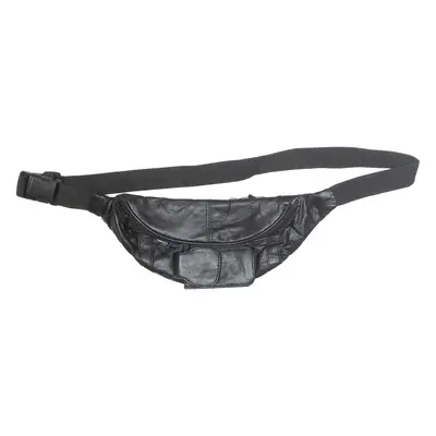 Mens Bum Bag Black Leather Faux Leather 90s