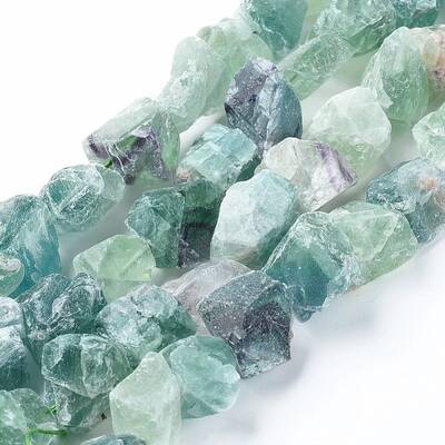 Raw Rough Natural Fluorite Beads Strands