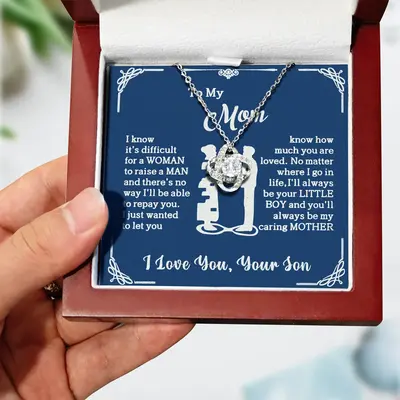 【T】Love pendant necklace, a Mother's Day gift for mom, a necklace for mom from son or daughter, a holiday gift or a memor...
