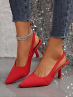 Women's Elegant Solid Color High Heel Sandals, Fashionable Pointed Toe Sandals for Party, Daily Clothing Decor for Women & Gi...