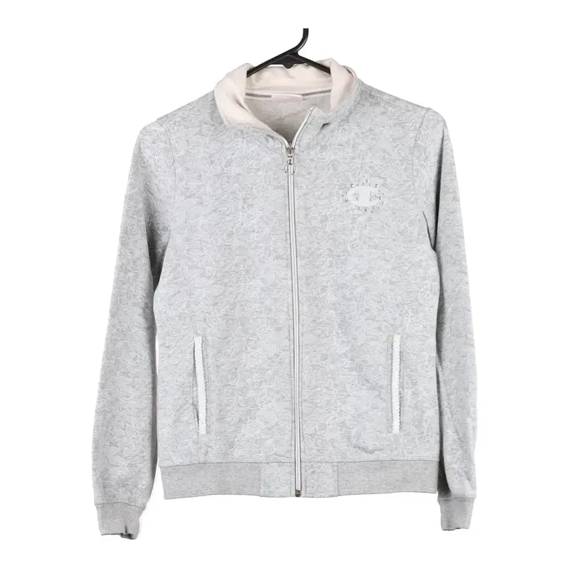 Age 11-12 Champion Zip Up - Large Grey Cotton Blend