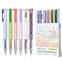 Four Candies 6 PCS Multicolor Pen, 0.5mm Colored Pens, 4-in-1 Multicolor Ink Pens, 18 Colors Retractable Ink Pens for Office,...
