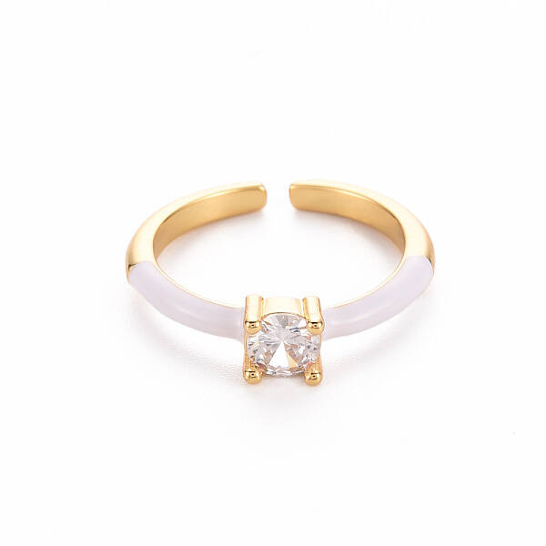 Brass Enamel Cuff Rings