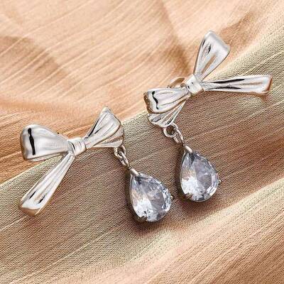 304 Stainless Steel Rhinestone Stud Earrings
