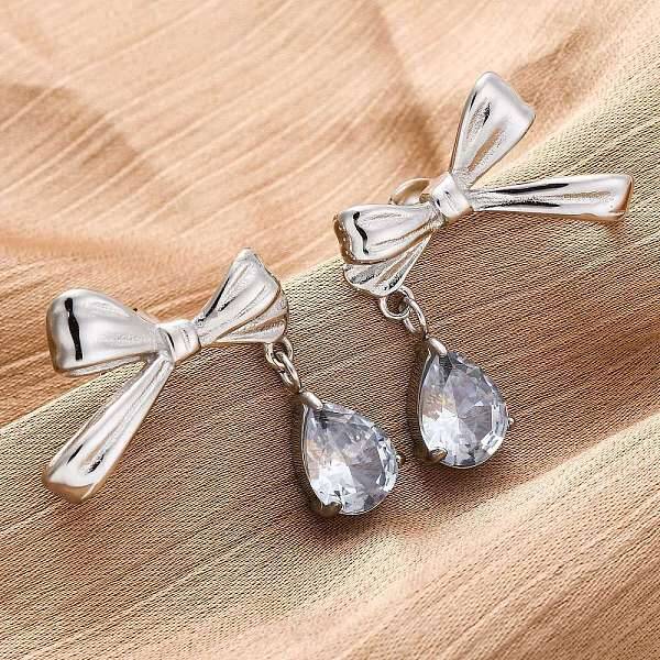 304 Stainless Steel Rhinestone Stud Earrings