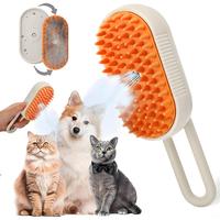 3-in-1 Steamy Pet Grooming Brush - Adjustable Cat & Dog Hair Remover with Steam Cleaning & Massage, Cordless Deshedding Tool ...