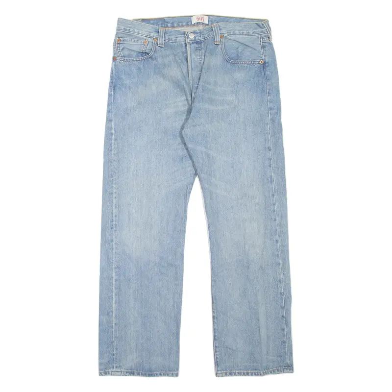 LEVI'S 501 Jeans Mens Blue Regular Straight Stone Wash W36 L30
