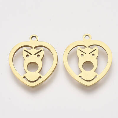 201 Stainless Steel Puppy Pendants