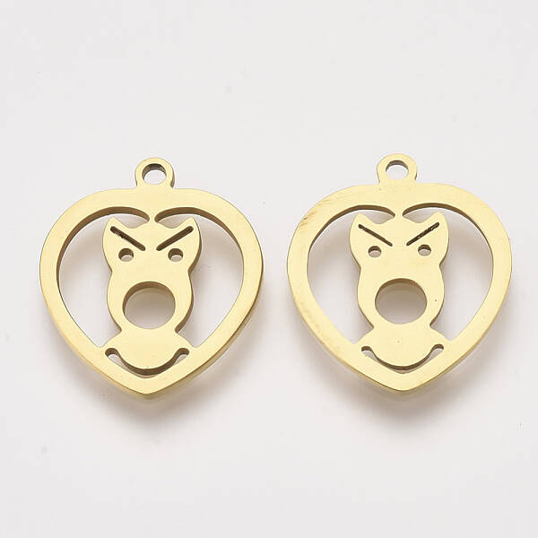 201 Stainless Steel Puppy Pendants