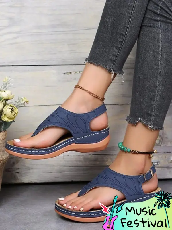 Women's Plain Color Stitching Pu Leather Flat Sandals, Luxury Sandals for Women, Casual Versatile Slingback Sandals for Summe...
