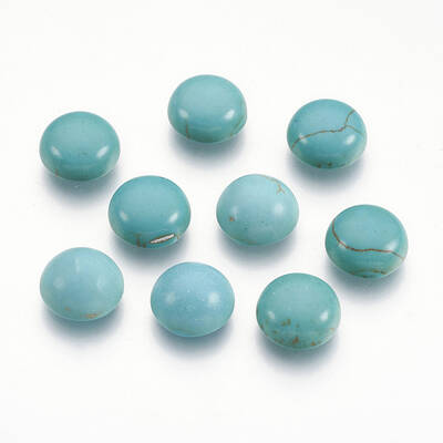 Synthetic Turquoise Flat Back Dome Cabochons