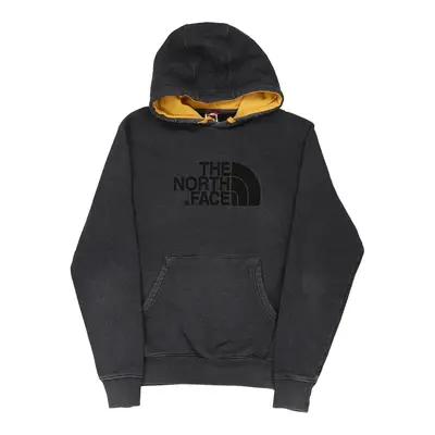 The North Face Spellout Hoodie - Medium Grey Cotton Blend