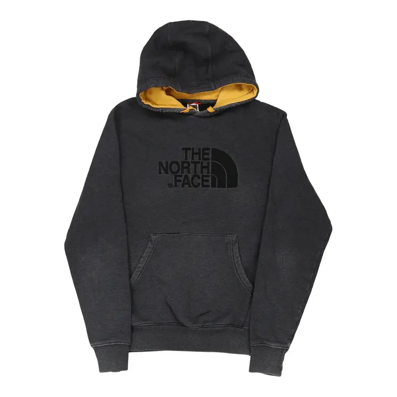 The North Face Spellout Hoodie - Medium Grey Cotton Blend