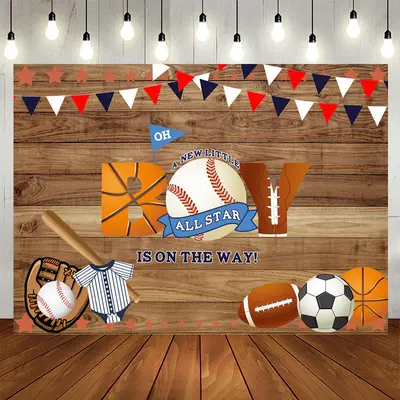 Aperturee A New All Star Is On The Way Baby Shower Backdrop