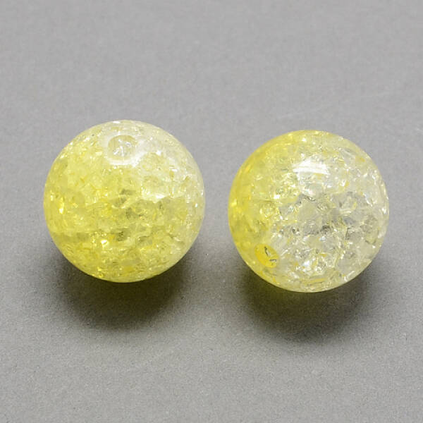 Two Tone Transparent Crackle Acrylic Beads