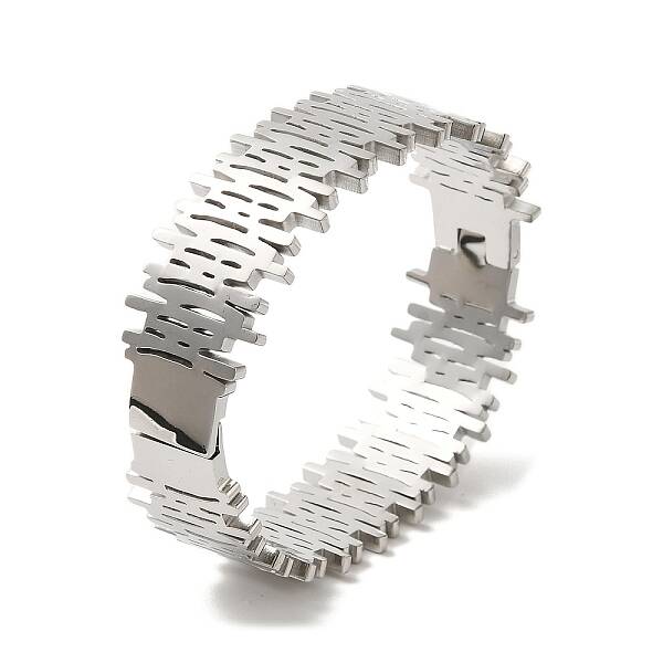 Vertical Stripes Hollow 304 Stainless Steel Bangles for Wmen