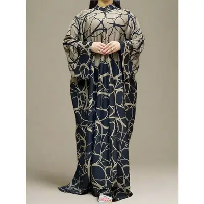 Modern Art Crinkled Crepe Abaya Solid Maxi