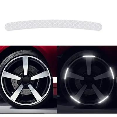 20pcs Car Wheel Hub Reflective Sticker, Car Wheel Hub Luminous Safety Reflective Strip, Creative Decoration Reflective Sticke...