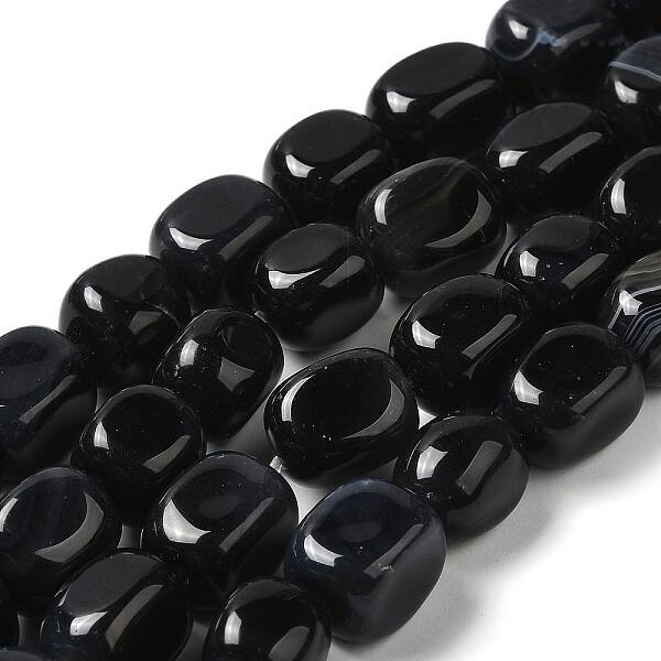 Natural Black Agate Beads Strands