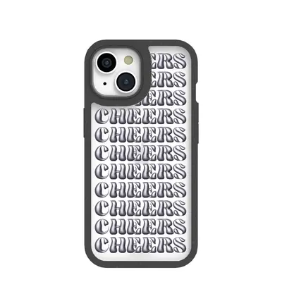 Clear Cheers iPhone 15 Case With Black Ridge