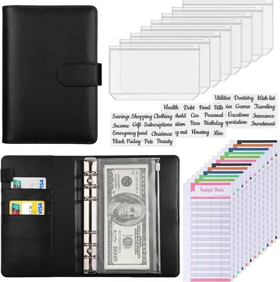 Budget Binder with Zipper Cash Envelopes Expense Sheets for Budgeting and Saving Money, Budget Planner with Cash Envelopes, A...