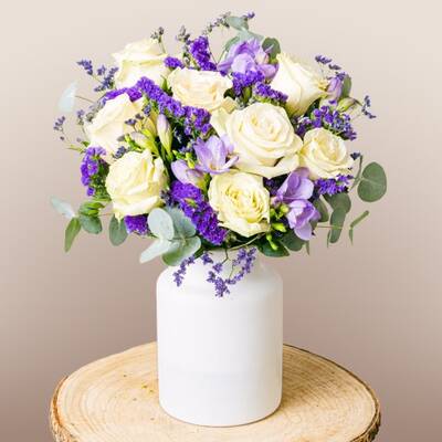 White Rose Bouquet - International Home Delivery - FloraQueen
