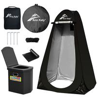 Annkaty Portable Toilet with Pop Up Privacy Tent,XL Large Portable Toilet for Adults, Outdoor Camping Shower Tents Changing R...