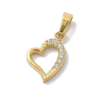Ion Plating(IP) 304 Stainless Steel Micro Pave Cubic Zirconia Pendants