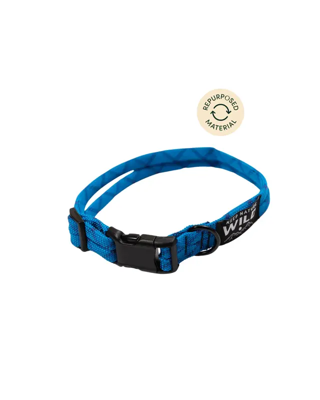Recycled Climbing Rope Dog Collar | Size: Large | Color: Cobalt