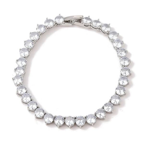 Brass with Cubic Zirconia Link Bracelets