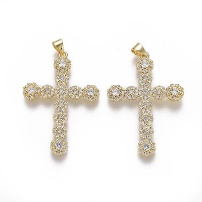 Brass Micro Pave Cubic Zirconia Pendants