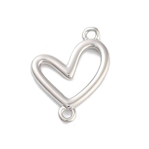 Rack Plating Brass Love Heart Connector Charms