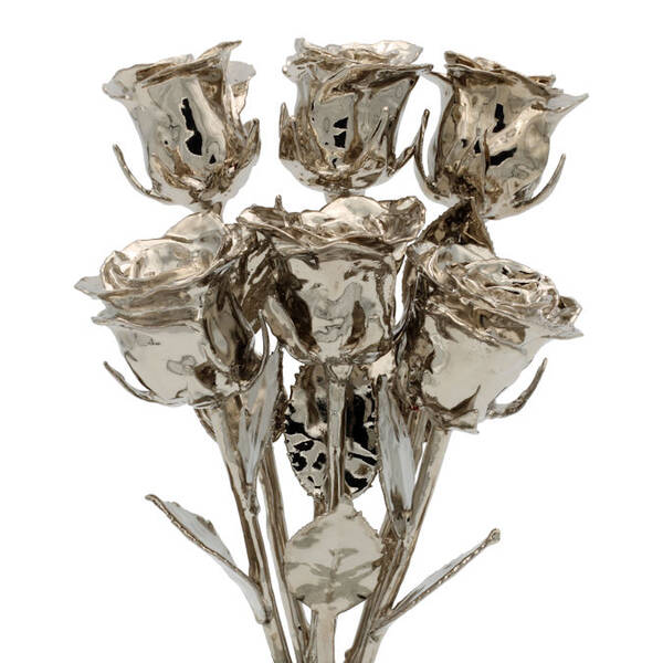Platinum Dipped Roses: Half Dozen 8 Rose Bouquet