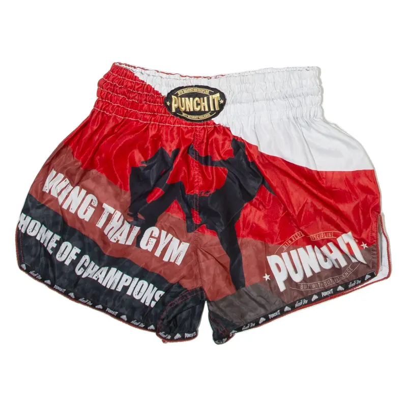 PUNCH IT Mens Sports Shorts Red Relaxed Striped L W26