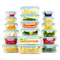 [Holiday Haul] 18/15/8 Pack Glass Food Storage Containers with Lids, Meal Prep Stackable Containers for Microwave Oven Freeze...