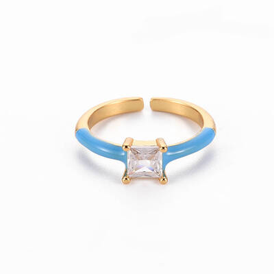 Brass Enamel Cuff Rings