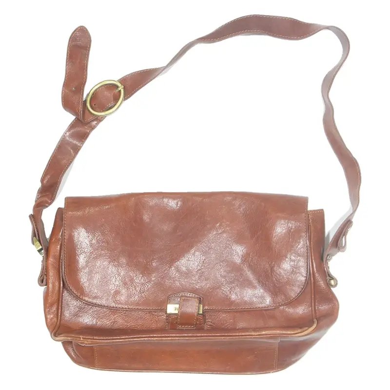 ROSSINI Womens Shoulder Bag Brown Leather