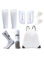 Professional Football Training Set, Letter Print Sports Socks & Shin Guard & Calf Sleeve & Athletic Tape & Backpack, Football...