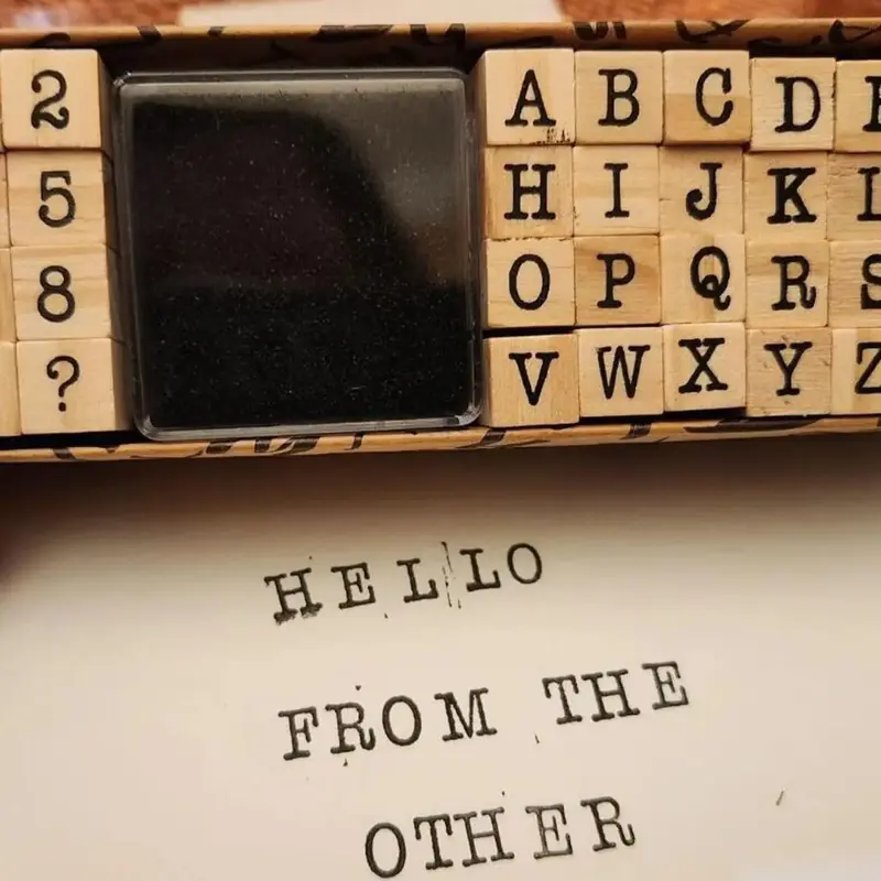 Wooden Alphabet Number Stamp, 40pcs/set Alphabet Number Stamp with Ink, DIY Scrapbooking Stamping Supplies for Journaling, Sc...