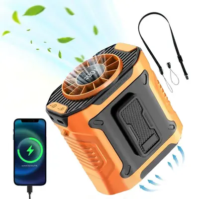TikTokShopfalldealsforyou Upgrade Personal Portable Waist Clip Fan,Rechargeable 5000mAh Battery Power bank,10 Speeds 10000RPM...