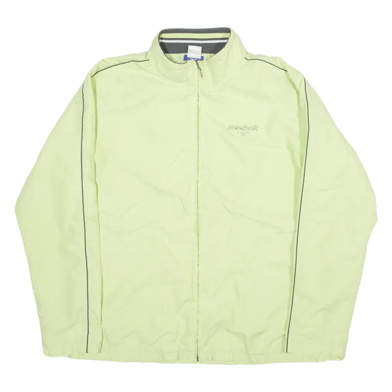 REEBOK Mesh Lined Womens Shell Jacket Green Hooded UK 16