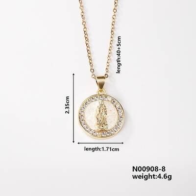 Cute Brass Micro Pave Clear Cubic Zirconia Pendant Necklaces for Women