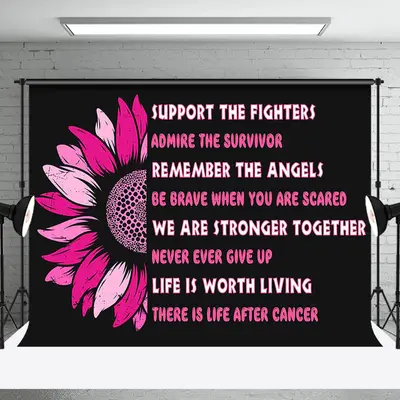 Aperturee Pink Floral Breast Cancer Awareness Month Backdrop - Aperturee