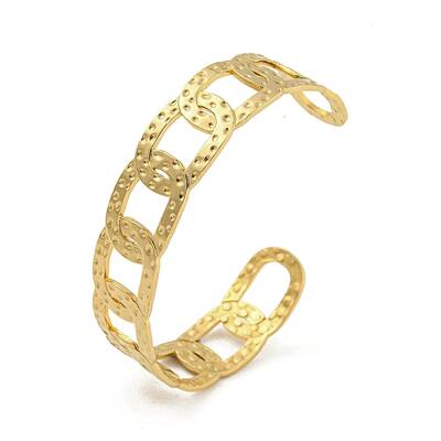 304 Stainless Steel Oval Open Cuff Bangles for Women