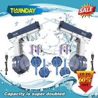 2pcs Automatic water gun, rechargeable automatic water gun for adults and children, 4 super capacity water gun magazines,4 ba...