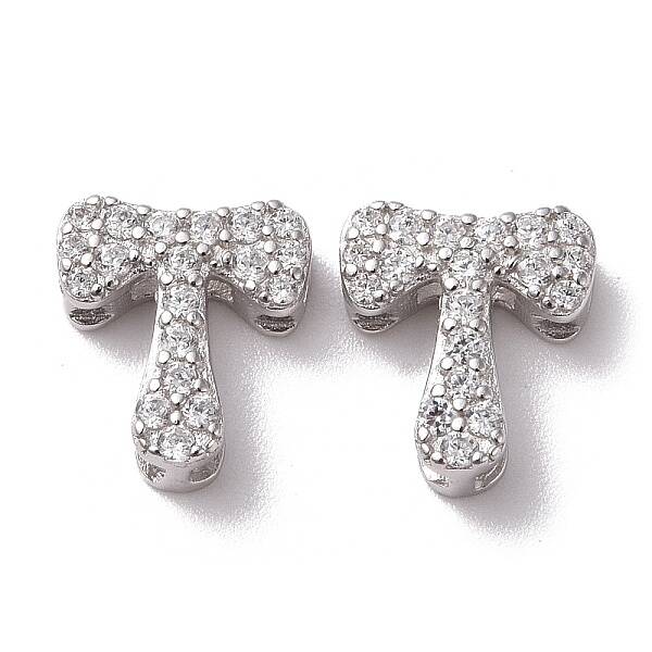 925 Sterling Silver Micro Pave Cubic Zirconia Beads