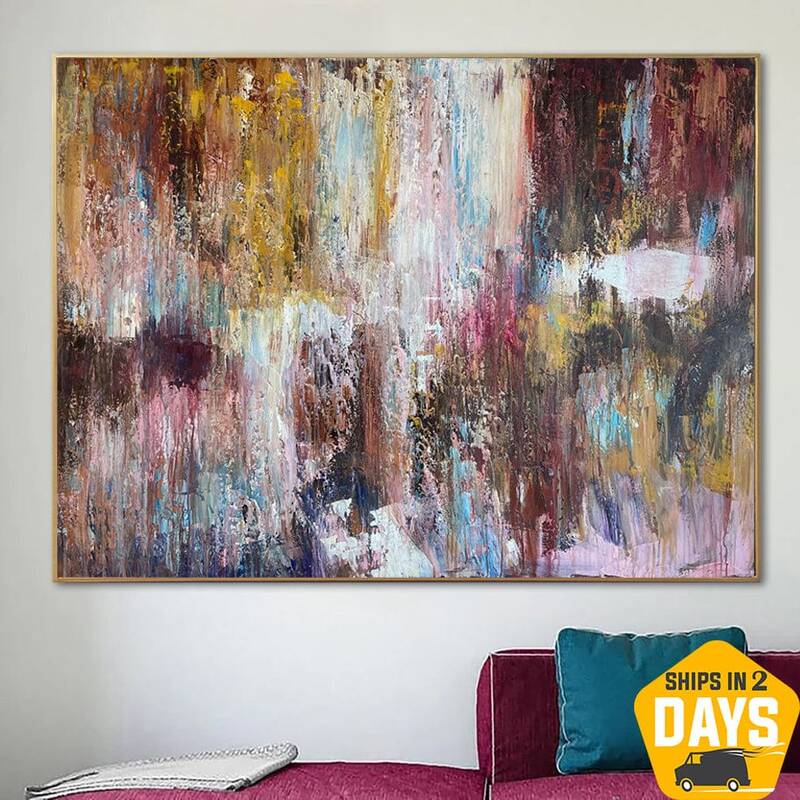 Large Abstract Painting On Canvas Colorful Modern Texture Artwork Dance Unique Wall Art Oil Painting | COLOR DANCE 39.37"...