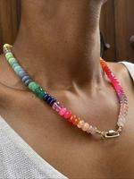 Natural Stone Beaded Necklace for Women & Girls, Fashion Jewelry for Party, Daily Clothing Decor, Trendy All-match & Exquisit...