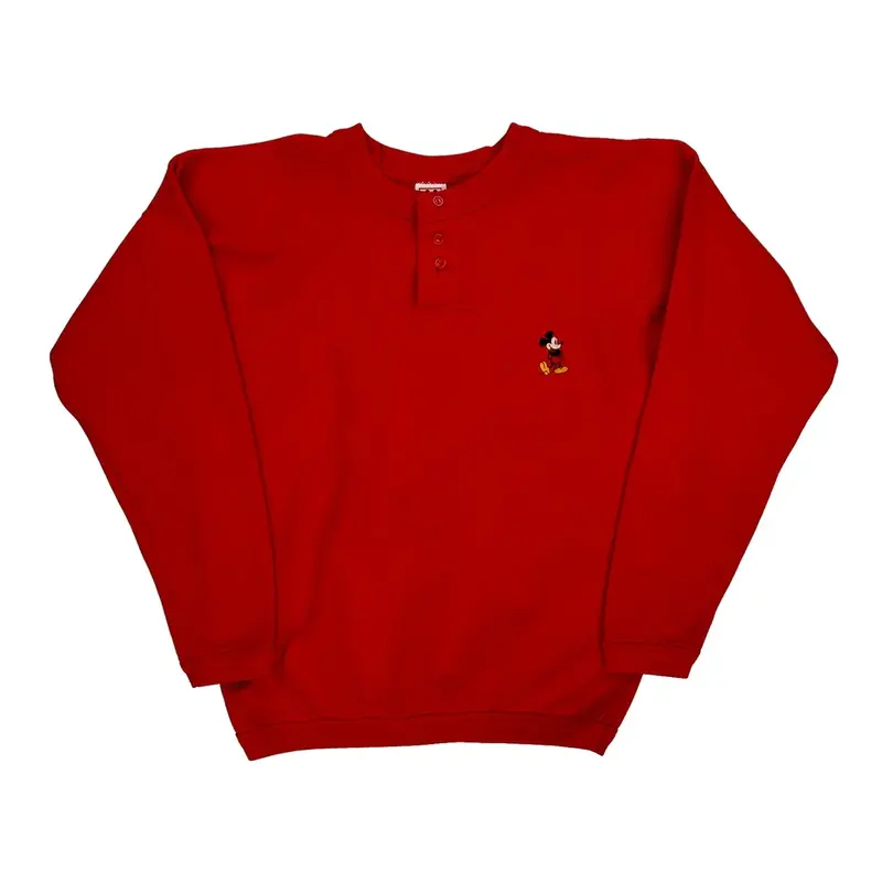 Made In Usa Disney Sweatshirt - Large Red Cotton Blend